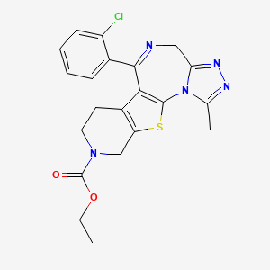 Ethyl 9-(2-chlorophenyl)-3-methyl-17-thia-2,4,5,8,14-pentazatetracyclo[8.7.0.02,6.011,16]heptadeca-1(10),3,5,8,11(16)-pentaene-14-carboxylate