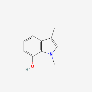 molecular formula C11H13NO B13107809 1,2,3-Trimethyl-1H-indol-7-ol 