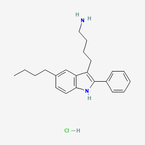 molecular formula C22H29ClN2 B13107819 4-(5-Butyl-2-phenyl-1H-indol-3-yl)butan-1-amine hydrochloride 