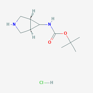 molecular formula C10H19ClN2O2 B13107825 Rel-tert-butyl((1R,5S,6r)-3-azabicyclo[3.1.0]hexan-6-yl)carbamatehydrochloride 