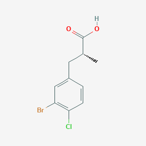 molecular formula C10H10BrClO2 B13107871 (R)-3-(3-Bromo-4-chlorophenyl)-2-methylpropanoicacid 