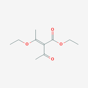 molecular formula C10H16O4 B1310790 (E)-2-Acetyl-3-ethoxy-but-2-enoic acid ethyl ester 