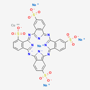 molecular formula C32H12CuN8Na4O12S4 B13107956 Copperphthalocyanine-3,4',4'',4'''-tetrasulfonicacidtetrasodiumsalt 