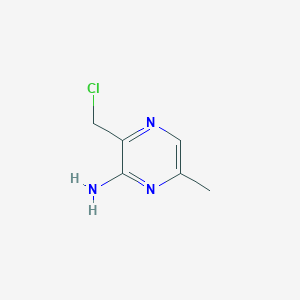 molecular formula C6H8ClN3 B13107964 3-(Chloromethyl)-6-methylpyrazin-2-amine 