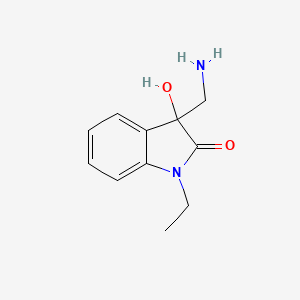 molecular formula C11H14N2O2 B13107990 3-(Aminomethyl)-1-ethyl-3-hydroxyindolin-2-one 