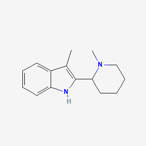 molecular formula C15H20N2 B13107998 3-methyl-2-(1-methylpiperidin-2-yl)-1H-indole CAS No. 803651-86-7