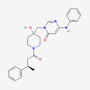 (R)-3-((4-Hydroxy-1-(3-phenylbutanoyl)piperidin-4-yl)methyl)-6-(phenylamino)pyrimidin-4(3H)-one