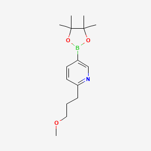 molecular formula C15H24BNO3 B13108034 2-(3-Methoxypropyl)-5-(4,4,5,5-tetramethyl-1,3,2-dioxaborolan-2-yl)pyridine 