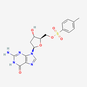 molecular formula C17H19N5O6S B13108044 5'-Tosyl-2'-deoxy Guanosine 