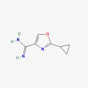 molecular formula C7H9N3O B13108055 2-Cyclopropyloxazole-4-carboximidamide 