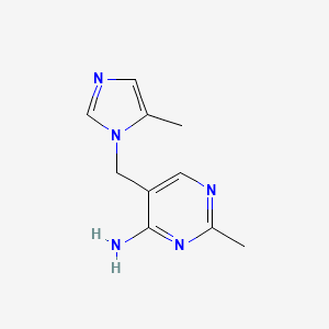 molecular formula C10H13N5 B13108063 2-Methyl-5-((5-methyl-1H-imidazol-1-yl)methyl)pyrimidin-4-amine 