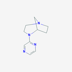 molecular formula C10H14N4 B13108079 4-(Pyrazin-2-yl)-1,4-diazabicyclo[3.2.1]octane 