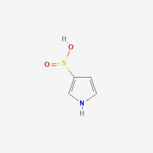 molecular formula C4H5NO2S B13108162 1H-pyrrole-3-sulfinicacid 