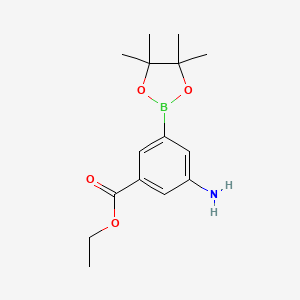 molecular formula C15H22BNO4 B13108187 Ethyl 3-amino-5-(tetramethyl-1,3,2-dioxaborolan-2-yl)benzoate 