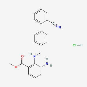 Methyl3-amino-2-(((2'-cyano-[1,1'-biphenyl]-4-yl)methyl)amino)benzoatehydrochloride