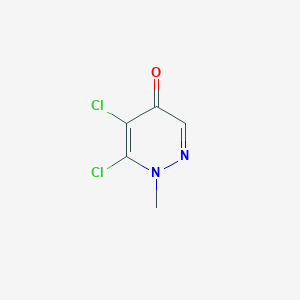 molecular formula C5H4Cl2N2O B13108232 5,6-Dichloro-1-methylpyridazin-4(1H)-one 