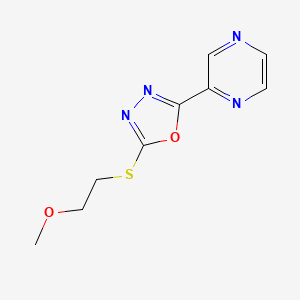 2-((2-Methoxyethyl)thio)-5-(pyrazin-2-yl)-1,3,4-oxadiazole