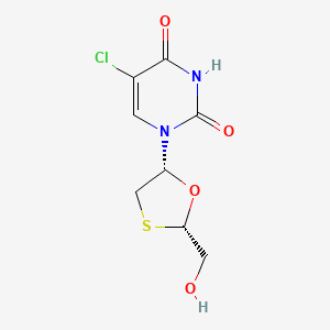 2,4(1H,3H)-Pyrimidinedione, 5-chloro-1-(2-(hydroxymethyl)-1,3-oxathiolan-5-yl)-, (2S-cis)-