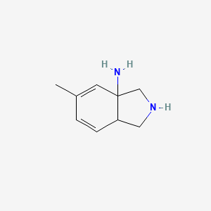 molecular formula C9H14N2 B13108261 5-Methyl-2,3,3a,7a-tetrahydro-1H-isoindol-3a-amine 