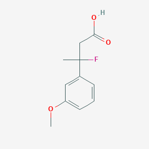 molecular formula C11H13FO3 B13108272 3-Fluoro-3-(3-methoxyphenyl)butanoicacid 