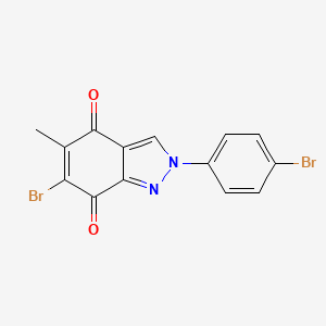 molecular formula C14H8Br2N2O2 B13108277 6-Bromo-2-(4-bromophenyl)-5-methyl-2H-indazole-4,7-dione CAS No. 112664-92-3