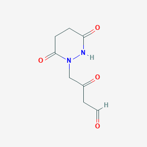 molecular formula C8H10N2O4 B13108295 4-(3,6-Dioxotetrahydropyridazin-1(2H)-yl)-3-oxobutanal 