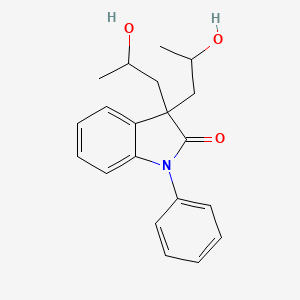 molecular formula C20H23NO3 B13108301 3,3-Bis(2-hydroxypropyl)-1-phenyl-2-indolinone CAS No. 20870-64-8