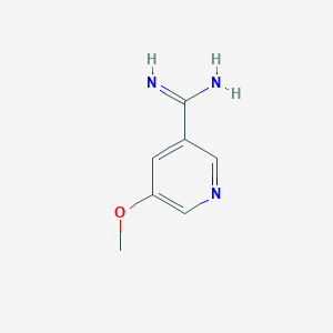 molecular formula C7H9N3O B13108336 5-Methoxynicotinimidamide 