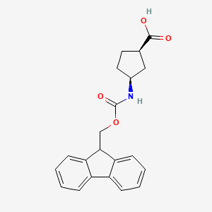 molecular formula C21H21NO4 B1310834 （1R,3S）-3-（（（9H-芴-9-基）甲氧基）羰基）氨基）环戊烷甲酸 CAS No. 220497-67-6