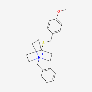 1-Benzyl-4-[(4-methoxyphenyl)methylsulfanyl]-1-azoniabicyclo[2.2.2]octane