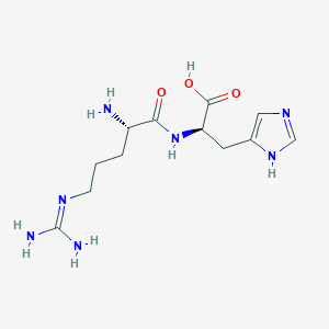 molecular formula C12H21N7O3 B13108382 (R)-2-((S)-2-Amino-5-guanidinopentanamido)-3-(1H-imidazol-5-yl)propanoicacid 