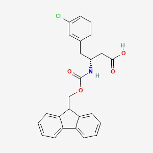 molecular formula C25H22ClNO4 B1310840 (R)-3-((((9H-Fluoren-9-yl)methoxy)carbonyl)amino)-4-(3-chlorophenyl)butanoic acid CAS No. 331763-57-6