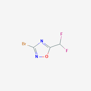 molecular formula C3HBrF2N2O B13108408 3-Bromo-5-(difluoromethyl)-1,2,4-oxadiazole 