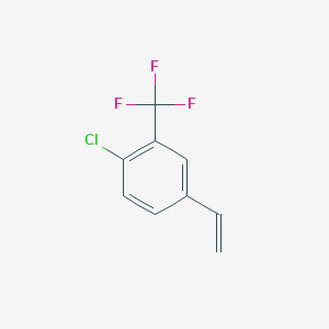 molecular formula C9H6ClF3 B13108416 1-Chloro-2-(trifluoromethyl)-4-vinylbenzene 