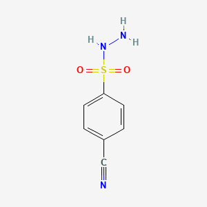 molecular formula C7H7N3O2S B13108423 4-Cyanobenzenesulfonohydrazide 