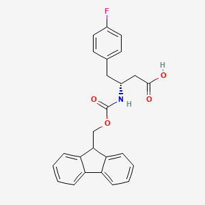 molecular formula C25H22FNO4 B1310844 (R)-3-((((9H-芴-9-基)甲氧基)羰基)氨基)-4-(4-氟苯基)丁酸 CAS No. 331763-70-3
