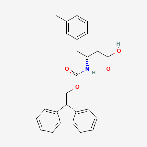 molecular formula C26H25NO4 B1310848 (R)-3-((((9H-Fluoren-9-yl)methoxy)carbonyl)amino)-4-(m-tolyl)butanoic acid CAS No. 269398-84-7