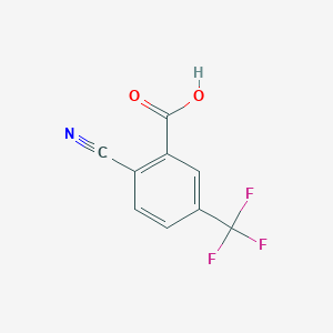 molecular formula C9H4F3NO2 B13108487 2-Cyano-5-(trifluoromethyl)benzoic acid 