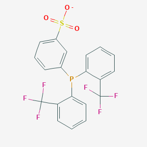 molecular formula C20H12F6O3PS- B13108494 Bis(2-trifluoromethylphenyl)(3-sulfonatophenyl)phosphine 