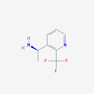 molecular formula C8H9F3N2 B13108513 (R)-1-(2-(Trifluoromethyl)pyridin-3-yl)ethan-1-amine 