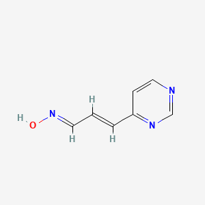 molecular formula C7H7N3O B13108521 3-(Pyrimidin-4-yl)acrylaldehyde oxime 