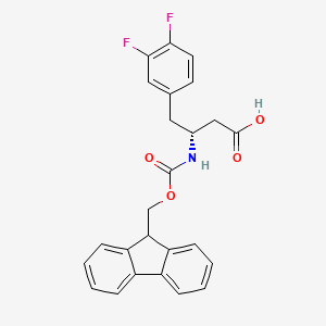 molecular formula C25H21F2NO4 B1310855 (R)-3-((((9H-芴-9-基)甲氧羰基)氨基)-4-(3,4-二氟苯基)丁酸 CAS No. 269396-60-3