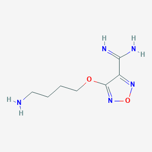 molecular formula C7H13N5O2 B13108586 4-(4-Aminobutoxy)-1,2,5-oxadiazole-3-carboximidamide 