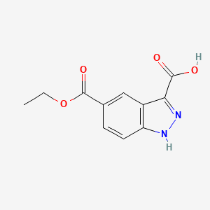 molecular formula C11H10N2O4 B13108629 5-(Ethoxycarbonyl)-1H-indazole-3-carboxylicacid 