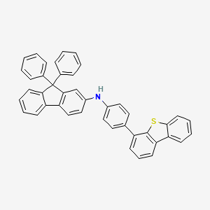 molecular formula C43H29NS B13108632 N-(4-(DIbenzo[b,d]thiophen-4-yl)phenyl)-9,9-diphenyl-9H-fluoren-2-amine 