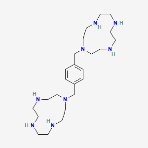 molecular formula C24H46N8 B13108696 1-[[4-(1,4,7,10-Tetrazacyclododec-1-ylmethyl)phenyl]methyl]-1,4,7,10-tetrazacyclododecane 