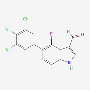 4-Fluoro-5-(3,4,5-trichlorophenyl)indole-3-carboxaldehyde