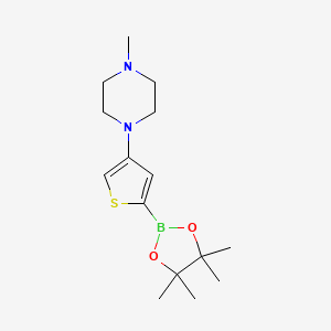 molecular formula C15H25BN2O2S B13108712 1-Methyl-4-(5-(4,4,5,5-tetramethyl-1,3,2-dioxaborolan-2-yl)thiophen-3-yl)piperazine 