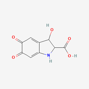 molecular formula C9H7NO5 B13108729 3-Hydroxy-5,6-dioxo-2,3,5,6-tetrahydro-1H-indole-2-carboxylic acid CAS No. 255884-97-0