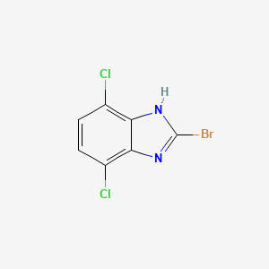 molecular formula C7H3BrCl2N2 B13108736 2-Bromo-4,7-dichloro-1H-benzimidazole 